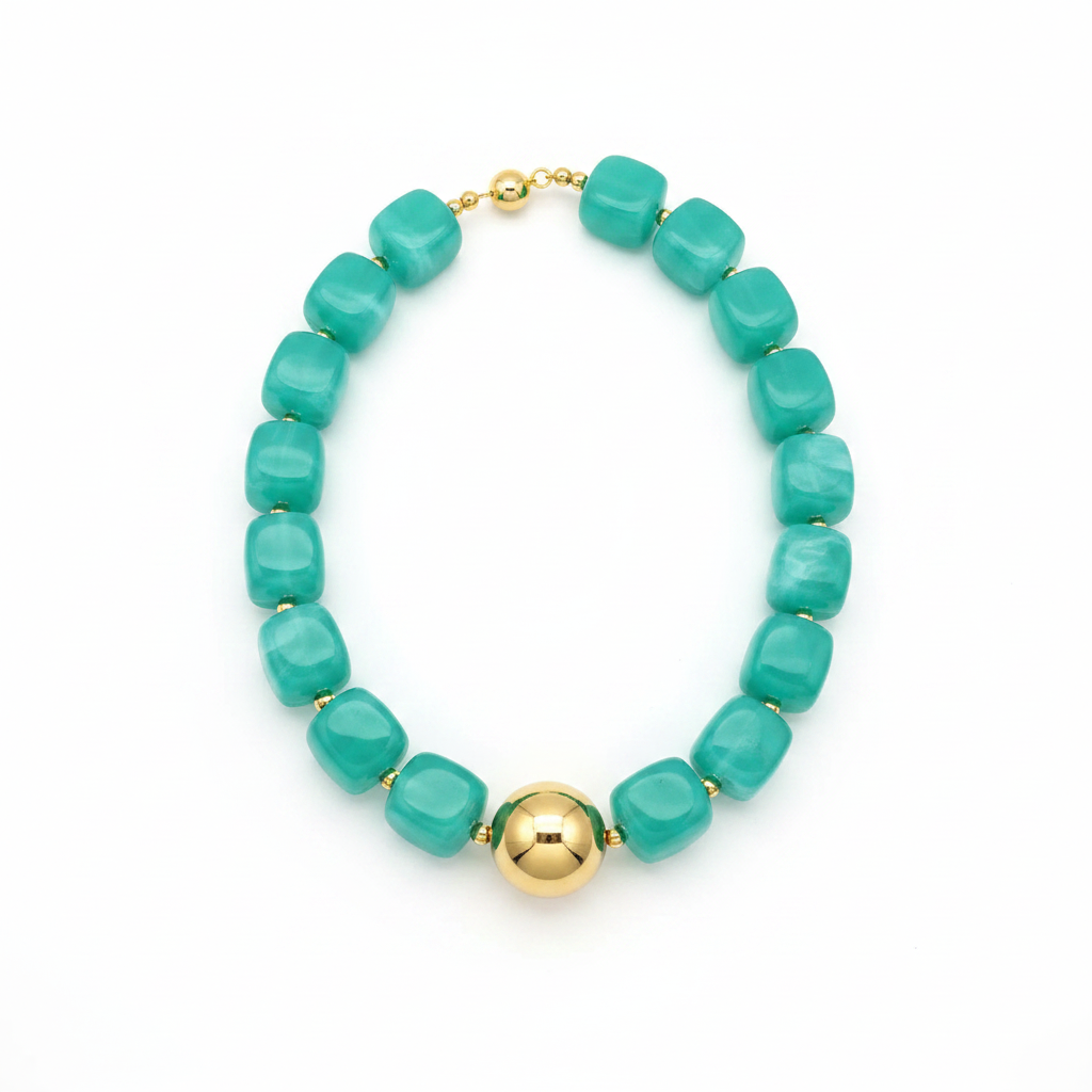 Collier Monaco, collier en acier inoxydable doré Peach Banana – vue 2