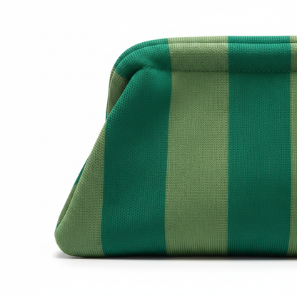 Pochette rayée verte