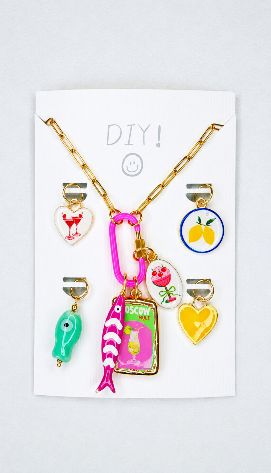 Les colliers Punchy, collier en acier inoxydable doré Peach Banana – vue 10