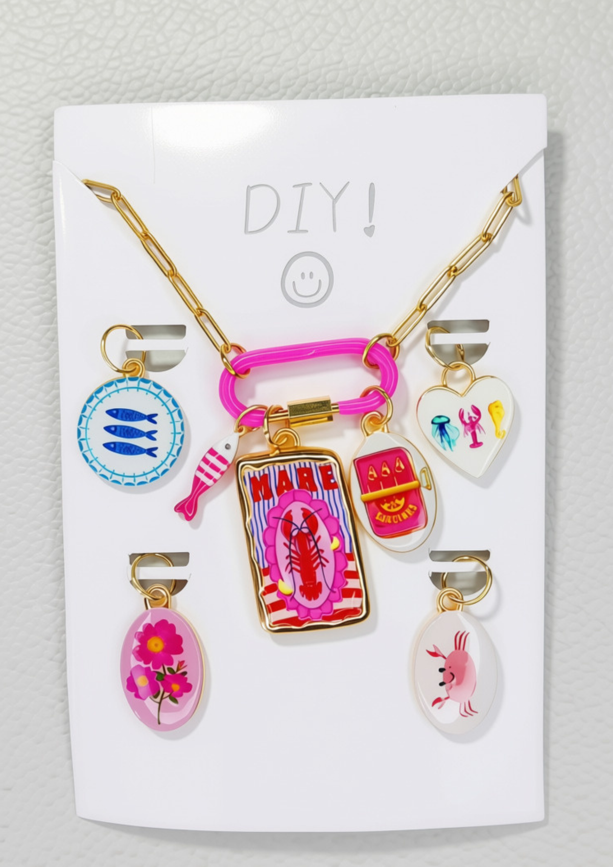 Les colliers Punchy, collier en acier inoxydable doré Peach Banana – vue 5