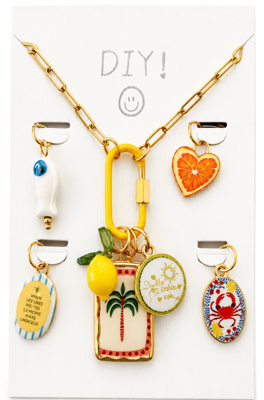 Les colliers Punchy, collier en acier inoxydable doré Peach Banana – vue 11
