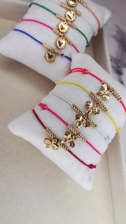 Les bracelets Sunny, bracelet en acier inoxydable doré Peach Banana – vue 4