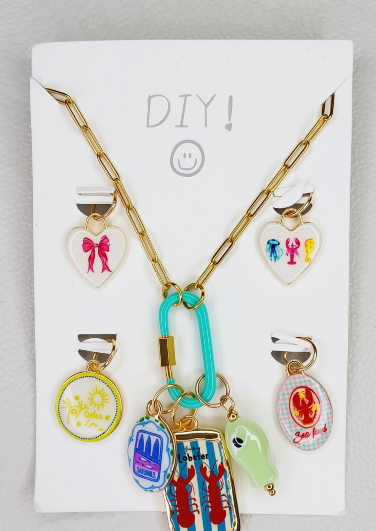 Les colliers Punchy, collier en acier inoxydable doré Peach Banana – vue 4