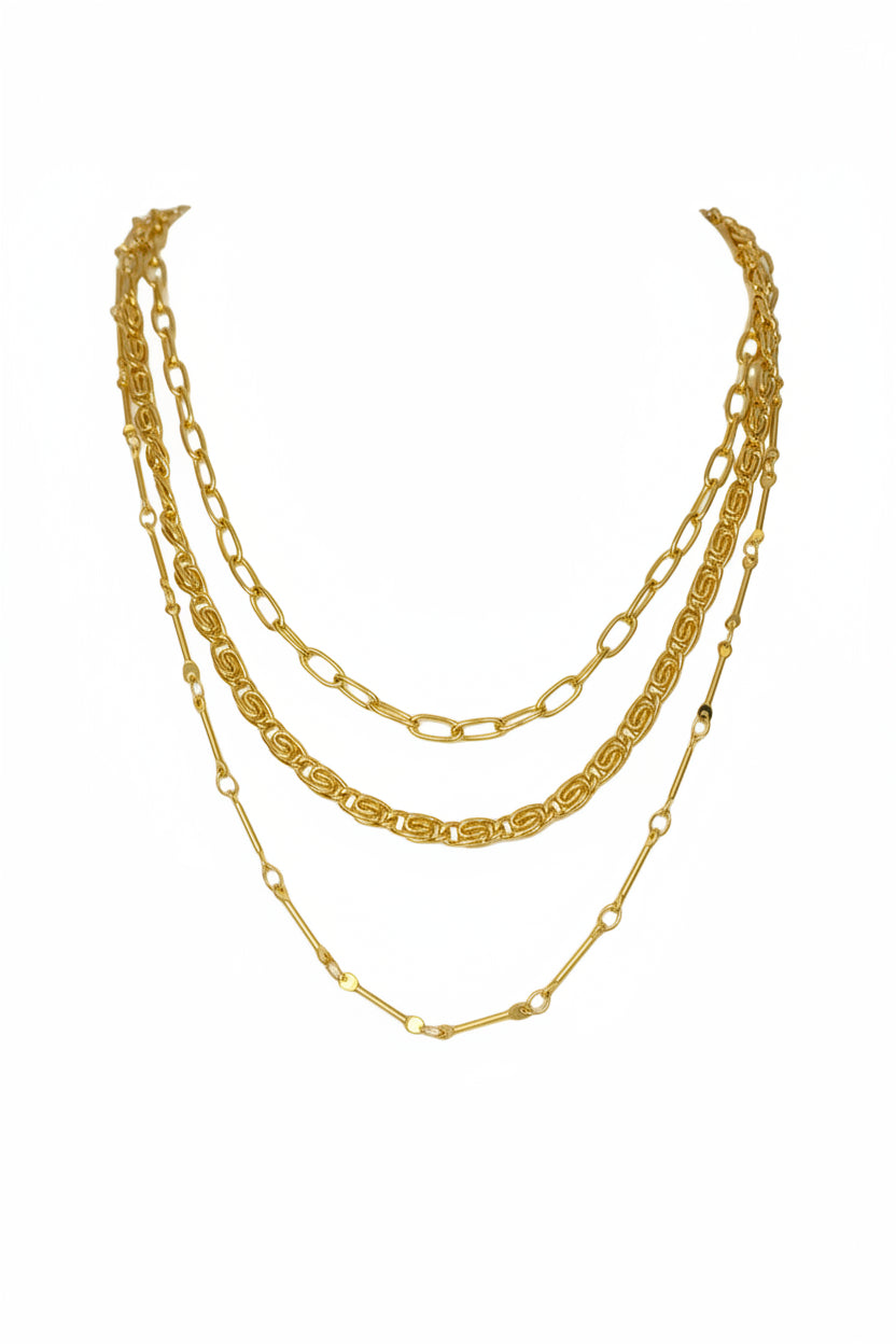 Collier Blake, collier en acier inoxydable doré Peach Banana