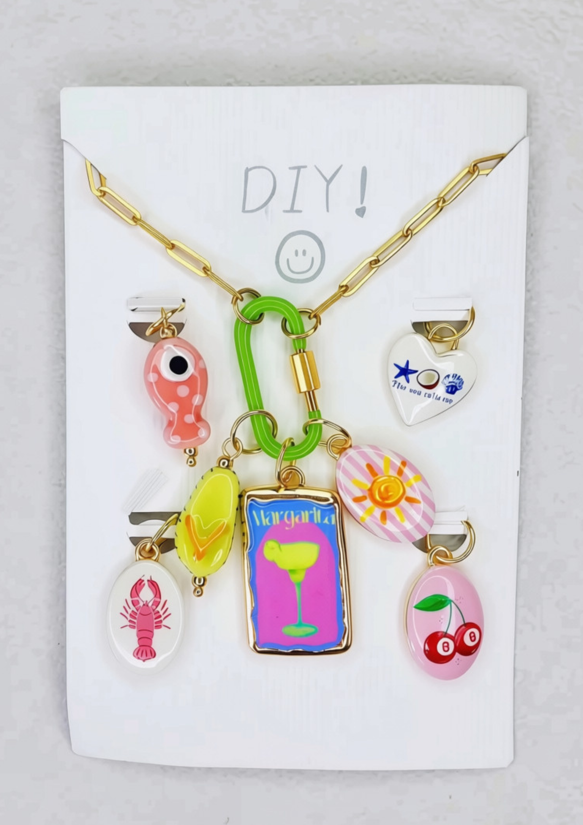 Les colliers Punchy, collier en acier inoxydable doré Peach Banana – vue 9