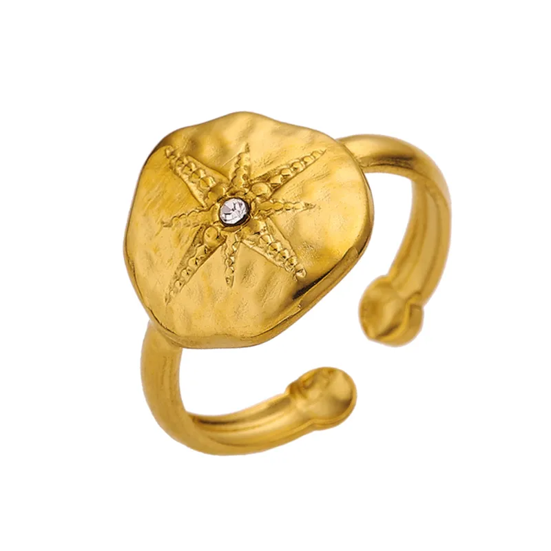 Bague Solène, bague en acier inoxydable doré Peach Banana