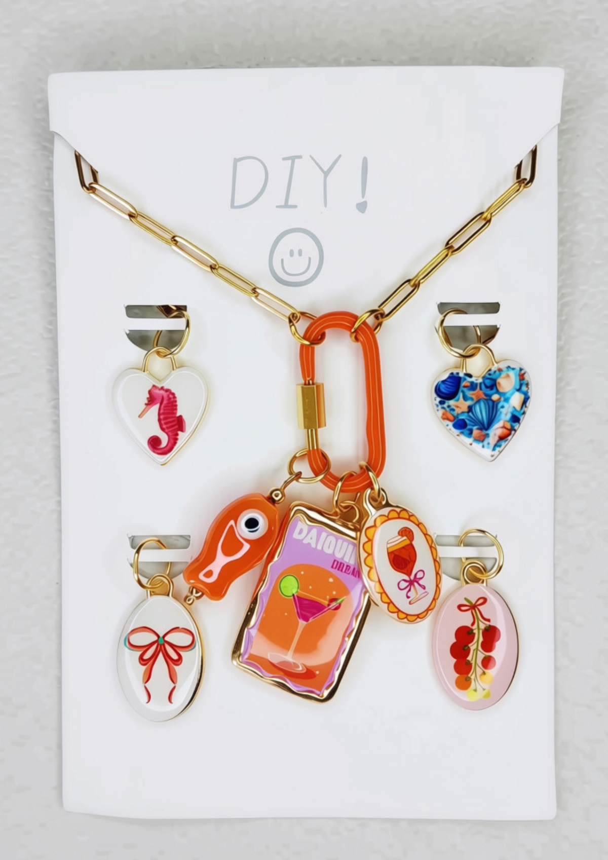 Les colliers Punchy, collier en acier inoxydable doré Peach Banana – vue 6